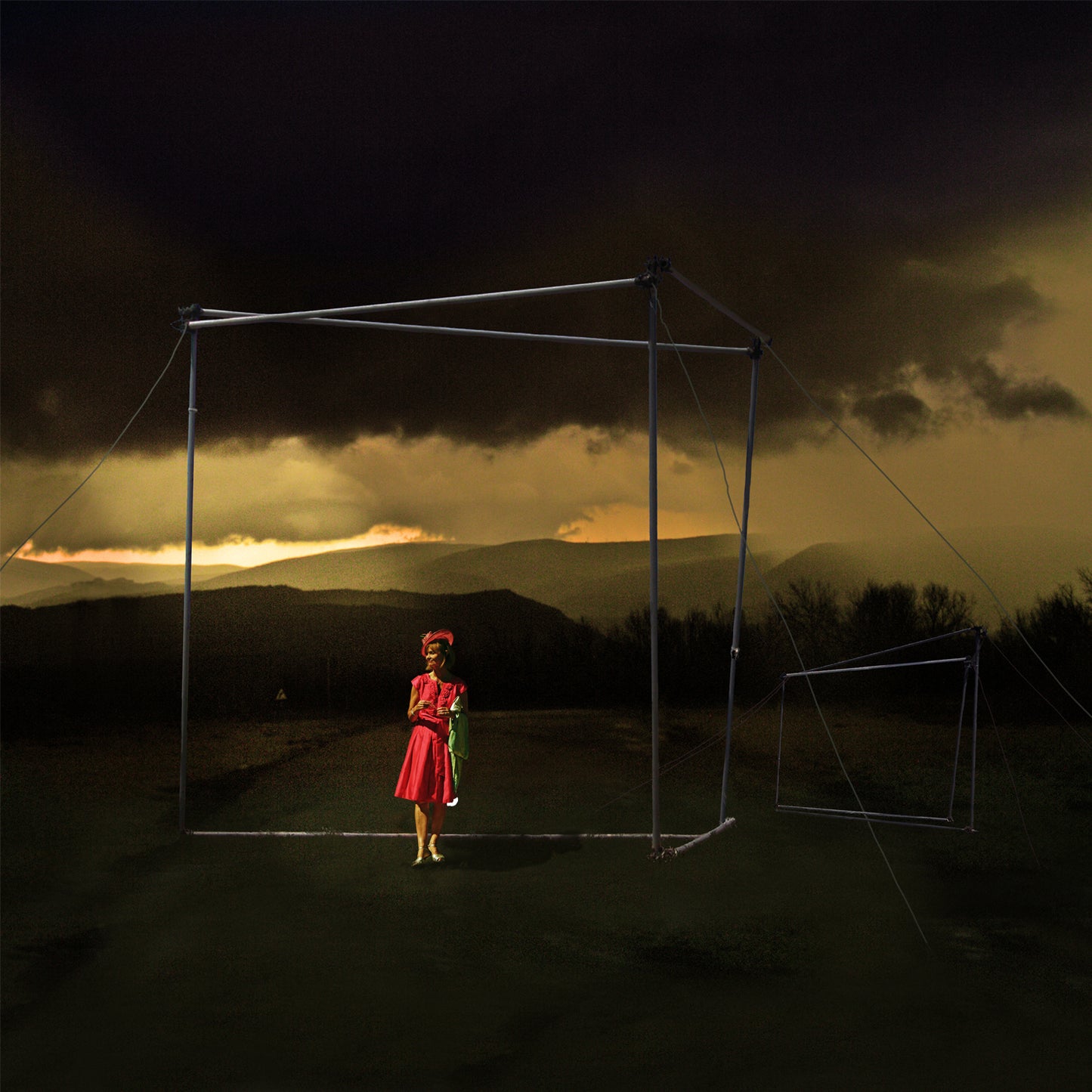 "Señora vestido rosa"